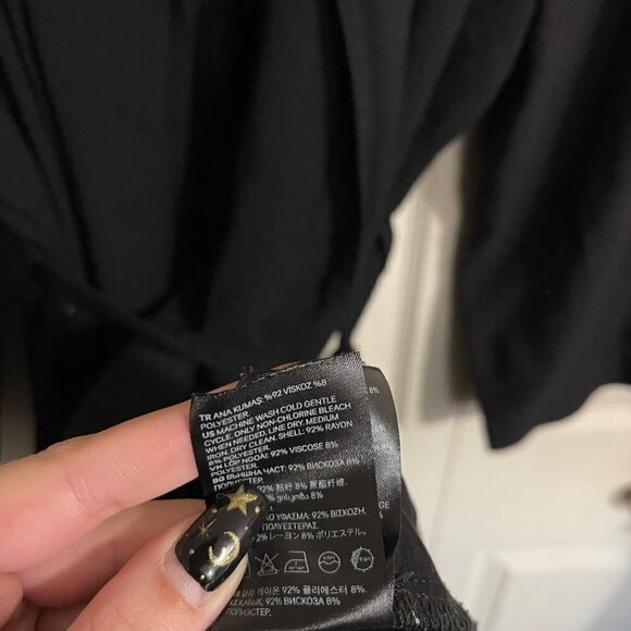 H&M Womens Black Long Sleeve Lightweight Open Front Belted Coat Size Large - Picture 7 of 8